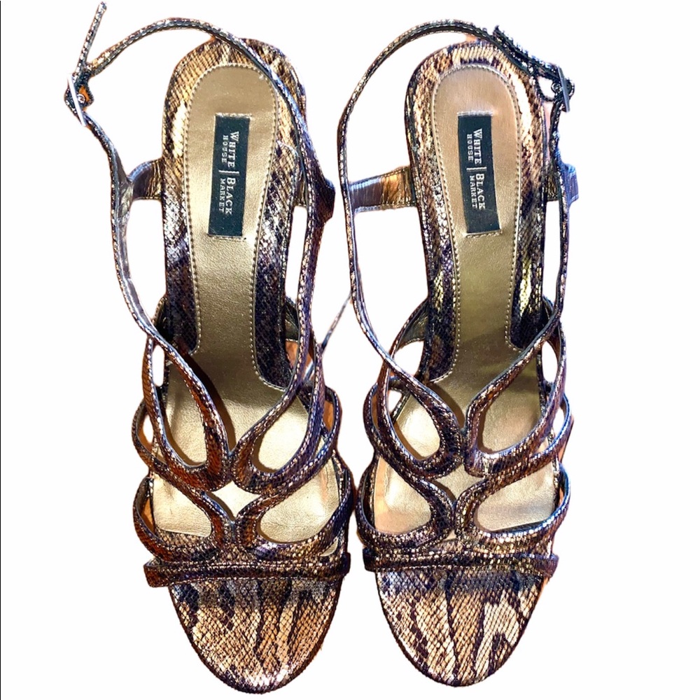 White house black market karley python heels sz 10